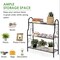 Black Metal 3-Tier Bookcase Plant Stand Indoor Outdoor Storage Rack